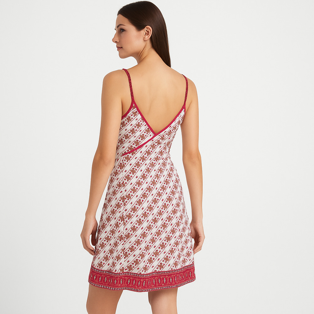 Anthropologie Plenty Dress Women Size 4 White Boho Sundress Beaded Straps Cotton - Picture 2 of 9